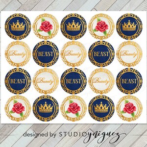 Beauty or Beast Printable Cupcake Toppers, Beauty and the Beast ...