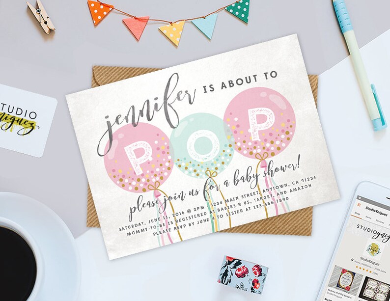 About to Pop Printable Baby Shower Invitation Printable | Etsy
