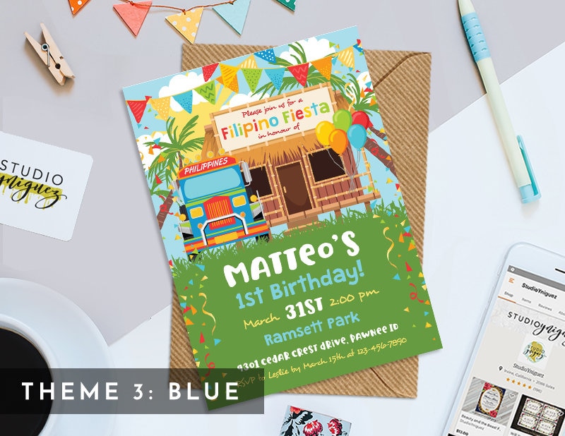 Filipino Fiesta Printable Invitation Jeepney Invitation Etsy