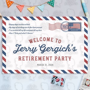 Post Office Retirement Party Printable Welcome Sign, Printable 36" x 24" Retirement Party Welcome Sign, Retirement Welcome Sign Digital File