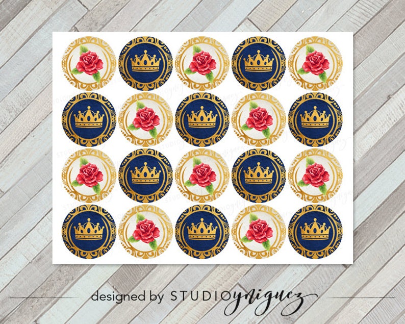 Beauty and the Beast Printable Cupcake Toppers Printable | Etsy