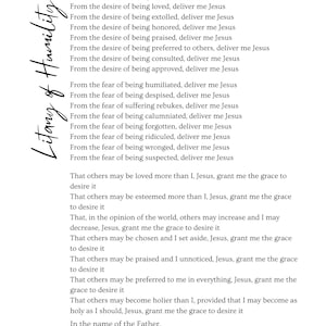 Litany of Humility Print