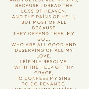 Act of Contrition Prayer Card