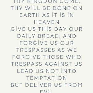 Our Father Prayer Card