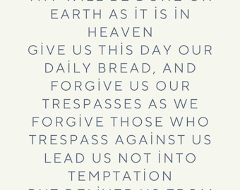 Our Father Prayer Card