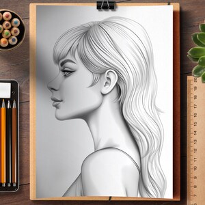 52 Bangs Bliss Digital Coloring Book, Bangs Hairstyle Coloring Pages ...