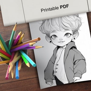 31 Cute Chibi Boys Digital Coloring Book Part 2, Chibi Characters ...