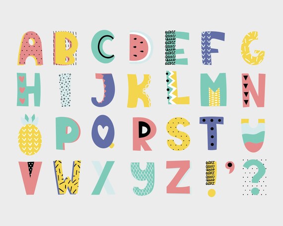 Download Fruits Font Svg Fruits Alphabet Svg Fruits Letters Svg Etsy