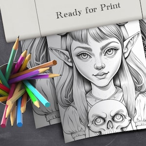 9 Evil Elves Coloring Book, Dark Elves With Horns Coloring Pages ...