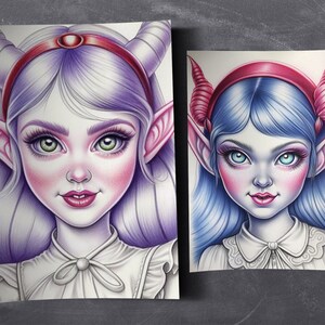 9 Evil Elves Coloring Book, Dark Elves With Horns Coloring Pages ...