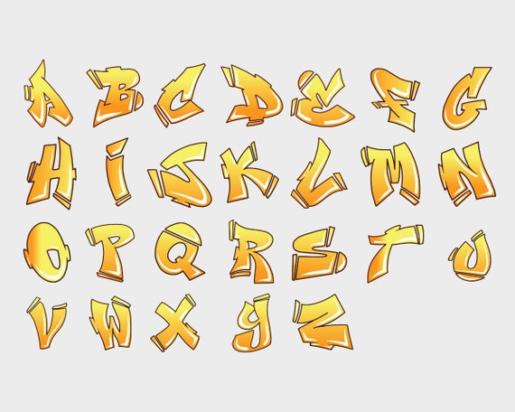 Graffiti Schriftart Svg Graffiti Alphabet Svg Buchstaben Etsy