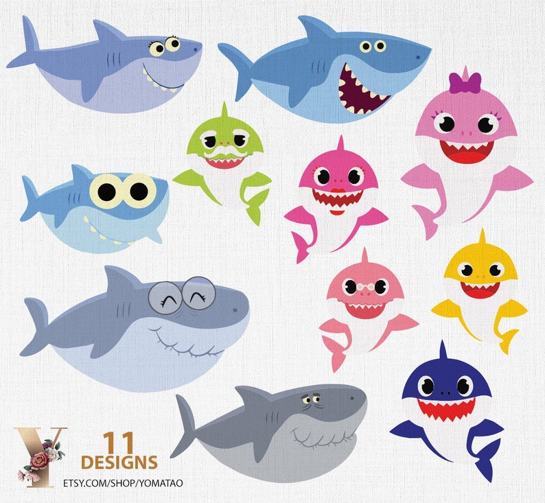 Download Baby Shark SVG Shark Family SVG Mama Shark SVG Baby Shark ...