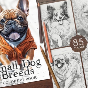 85 Small Dog Breeds Digital Coloring Book, Shih Tzu, Chihuahua, Yorkshire Terrier, Scottish Terrier, Dachshund, Papillon, Jack Russell