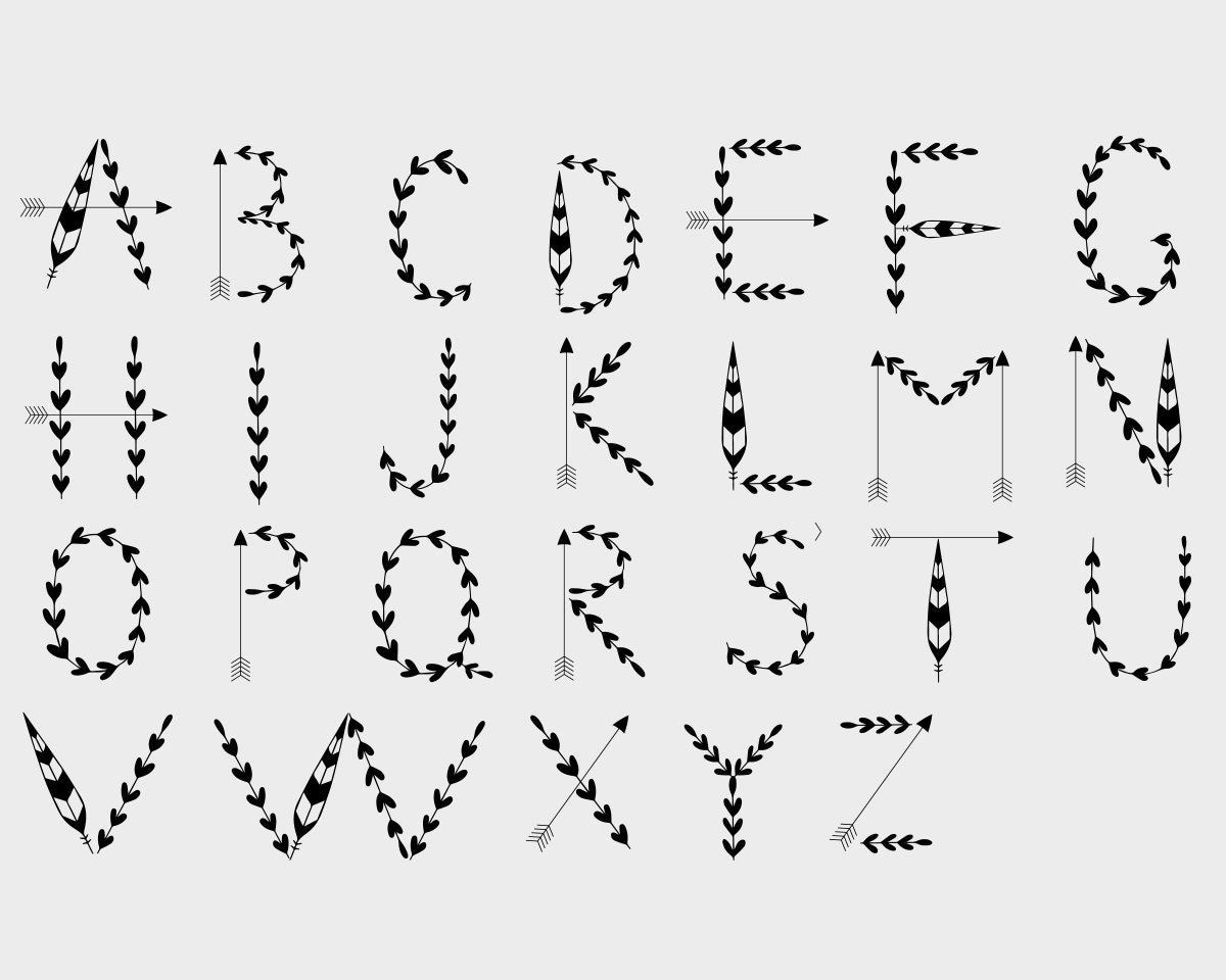 Pfeil Schrift Svg Alphabet Svg Buchstaben Svg Svg Zahlen Etsy
