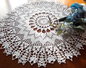 PDF crochet  pattern for round doily 20'' with diagram, easter patterns for download, lace placemat, digital crocheting centerpiece