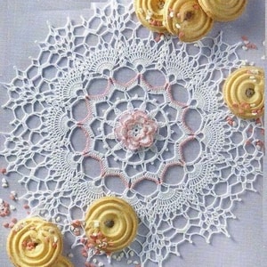 Crochet round doily pink cotton lace centerpiece, bridal wedding decor, placemat, napperon, table topper,rustic decoration, birthday gift