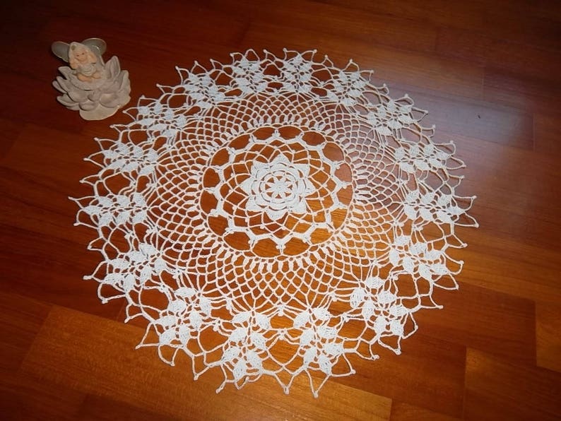 Easter Crochet Tablecloth Round Lace Doily Placemat Etsy