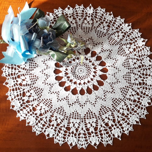 Crochet Lace Doily Round Easter Tablecloth Placemat Table Etsy UK