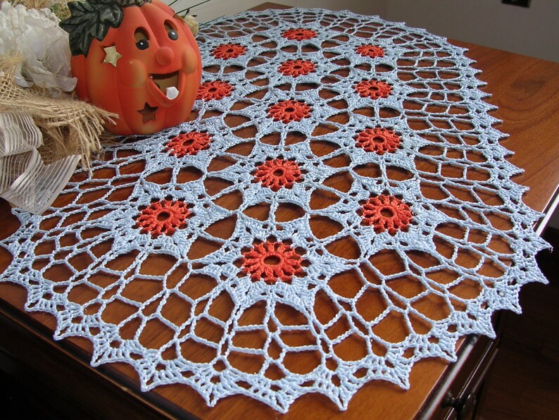 Crochet Table Runner Lace Oval Doily Home Present Crochet Etsy