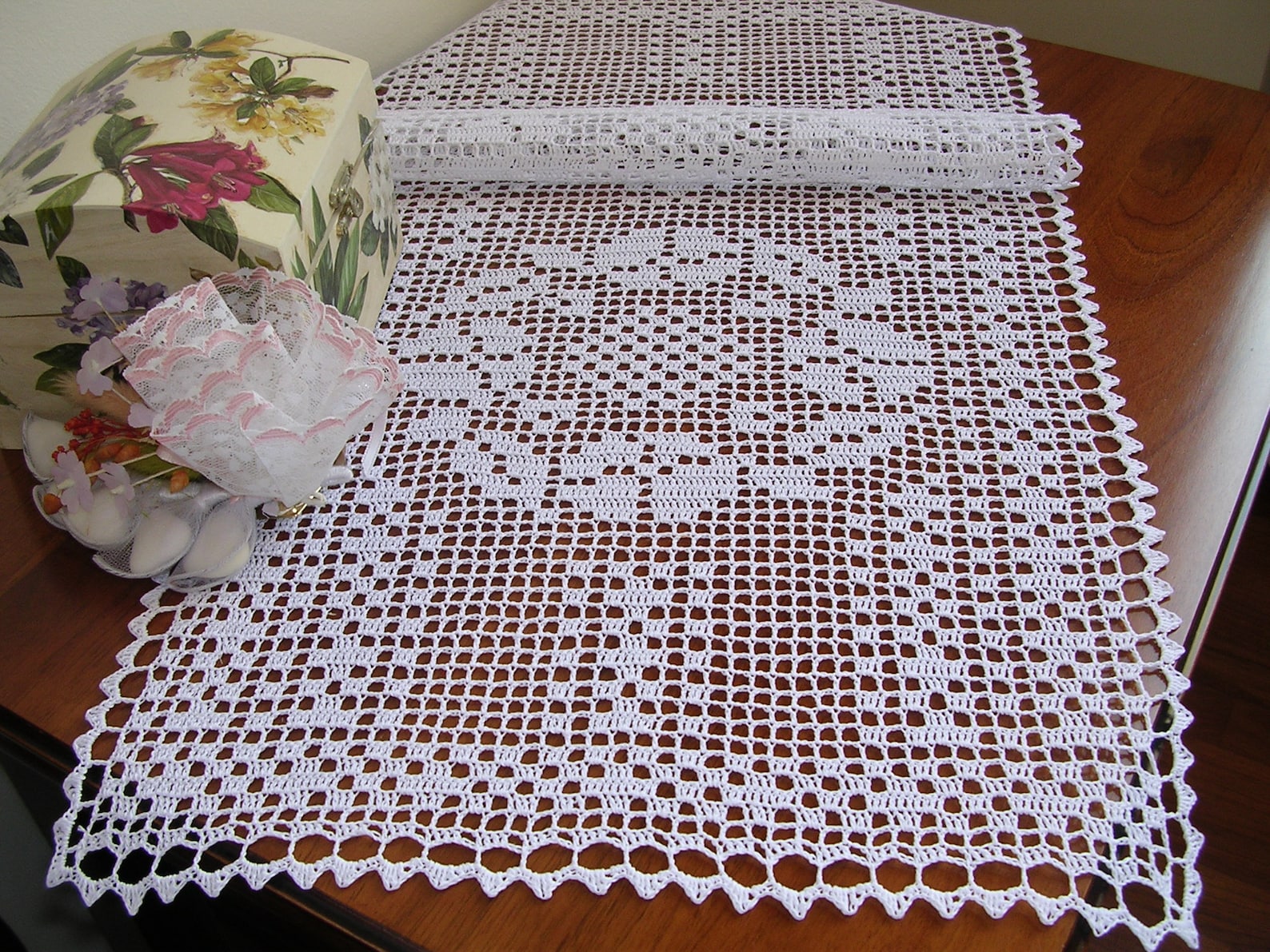 EUROSTYLE Art. Felce in Pizzo Sangallo Ricamato Macrame Floreale