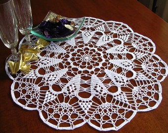 Doilies for sale, Crochet lace doily for round table, white cotton placemat, xmas tablecloth, centerpiece ,napperon ,unique home decor, gift