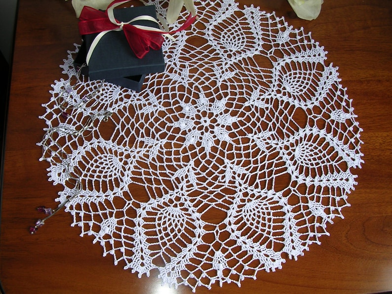 Crochet Round Doily Lace Christmas Centerpiece Placemat White Etsy UK