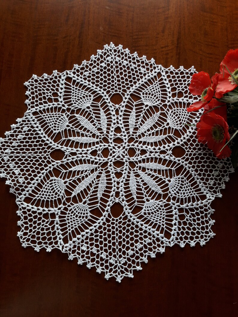 Christmas Doily Crochet Large Round Placemat Table Home Etsy