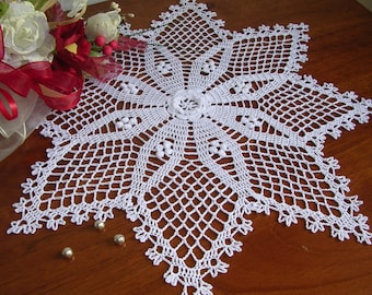 crochet lace doily patterns pdf, diagram pattern instruction, christmas easter patterns, France star napperon, unique birthday home gift