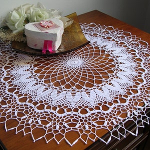 große gehäkelte Tischdecke runde Tischset Tisch Osterdekoration Spitze Doily Mittelstück Servietten Servietten weiß Baumwolle Geburtstag Geschenk Muttertag