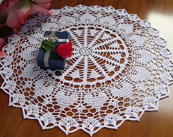 Centro de ganchillo centro de encaje centro centro ganchillo ganchillo blanco algodón nueva decoración muebles de boda idea de Navidad regalo