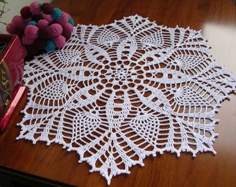 crochet easter doily, white cotton placemat, round lace centerpiece, unique art home decor, wedding decoration, birthday gift for mom sister