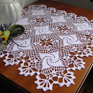 PDF pattern for square crochet doily, diagram lace runner, easter patterns for download, christmas stitch instruction,placemat, centerpiece