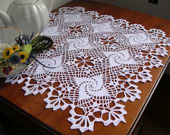 PDF pattern for square crochet doily, diagram lace runner, easter patterns for download, christmas stitch instruction,placemat, centerpiece