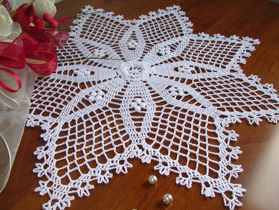 Centrino Stella Di Natale Uncinetto.Centro Pizzo Stella Francese Ad Uncinetto Stella Di Natale Etsy