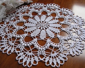 crochet lace doily pattern PDF, easter doilies patterns, textured round 15'' diagram stitch download placemat,unique lace centerpiece,