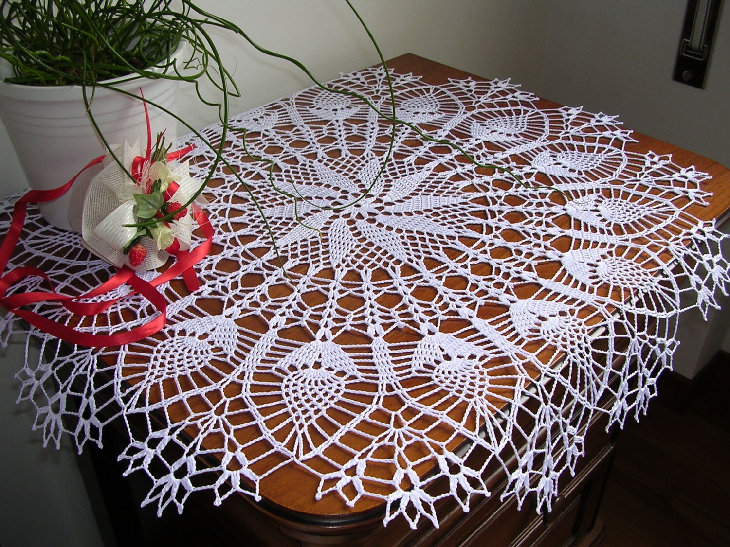 Tablecloths Crochet Square Table Cover Christmas Lace Doilies 日本製