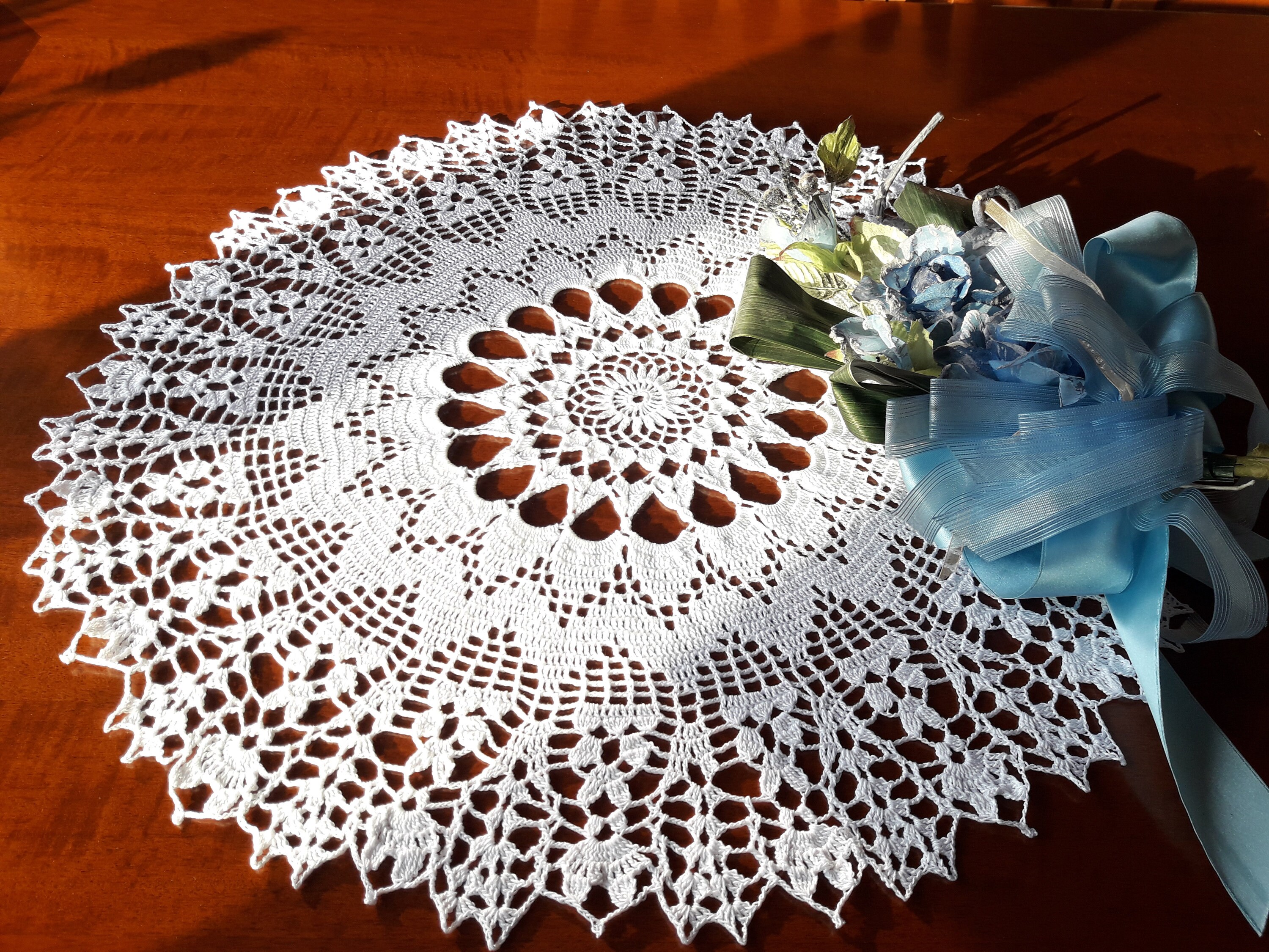 Large Round Crochet Tablecloth for Christmas Table Lace Doily | Etsy