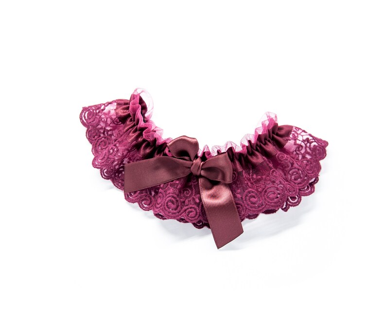 Maroon wedding garter- Mififi Garters Wedding decoration Maroon wedding garter Something Blue Maroon wedding lace Something for bride