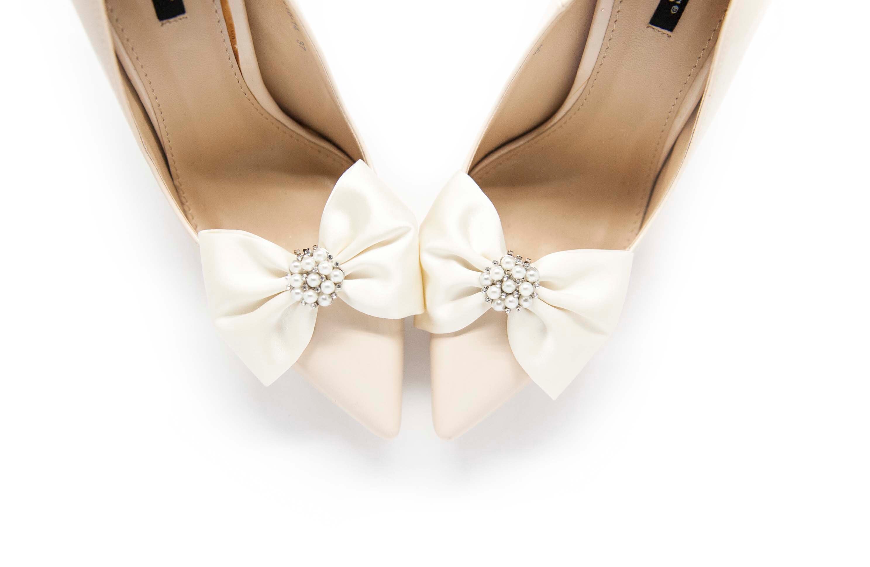 Ivory Bows with Pearls Mififi Shoe Clips Ivory bows bows for Etsy