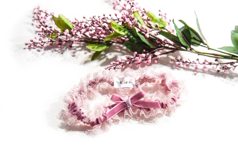Something blue Wedding gift Pink garter Powder pink lace Wedding garter- Mififi Garter Something for bride Powder pink wedding garter