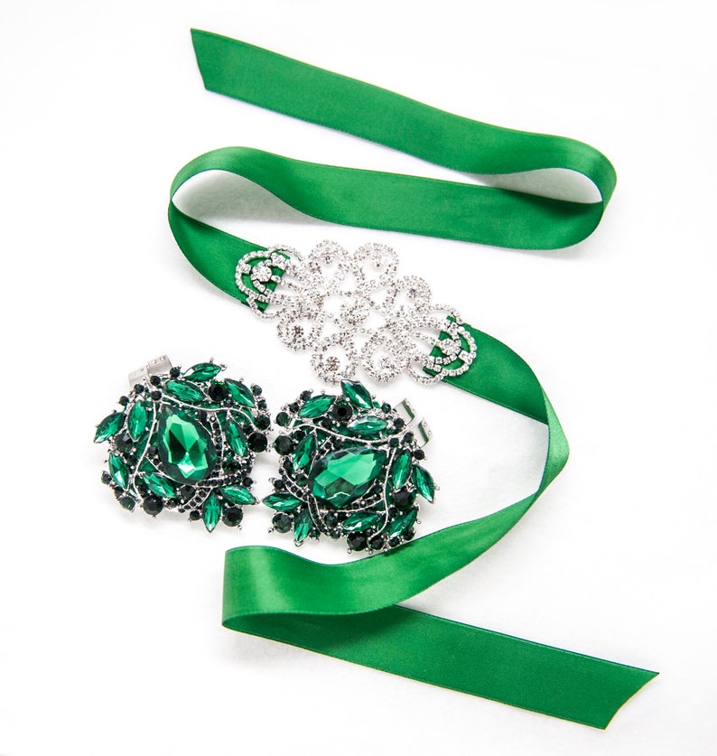 Green Jewelry Decorations Shoe Clips Mififi Shoe Clips Etsy