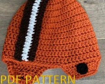 CROCHET PATTERN Brown's Helmet Hat