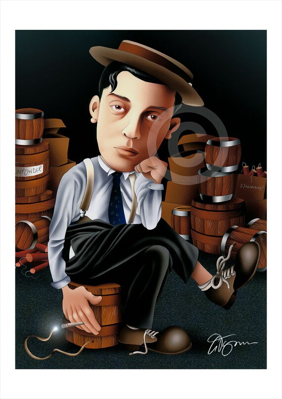 Buster Keaton Caricature Artwork Print Signed By Artist Etsy