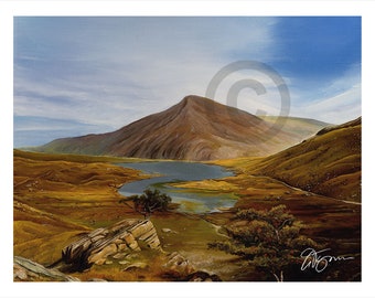WELSH MOUNTAINS - Oil / watercolour artwork print signed by artist - 100 print edition - 2 sizes