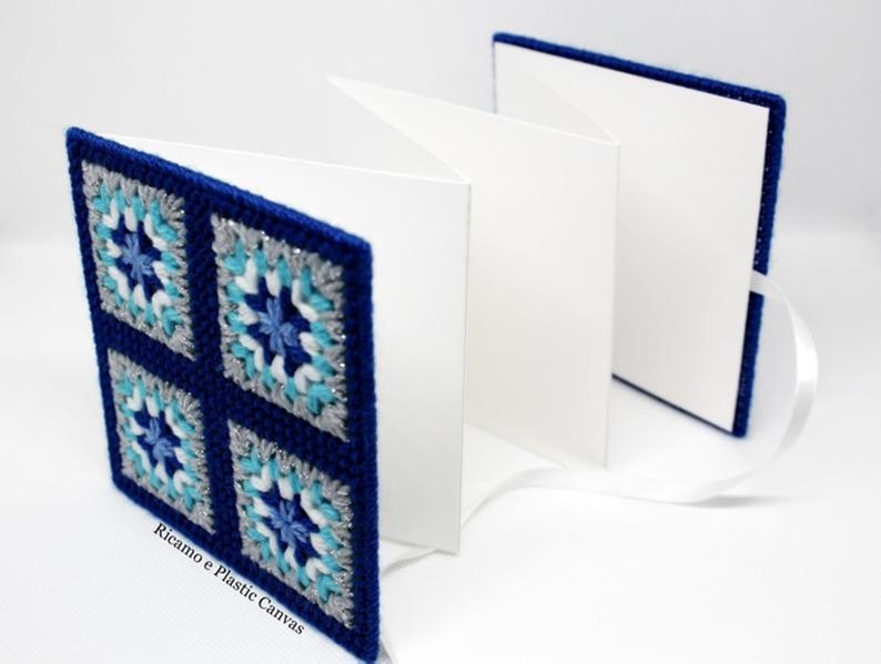 Photo album 4x4 granny square blue
