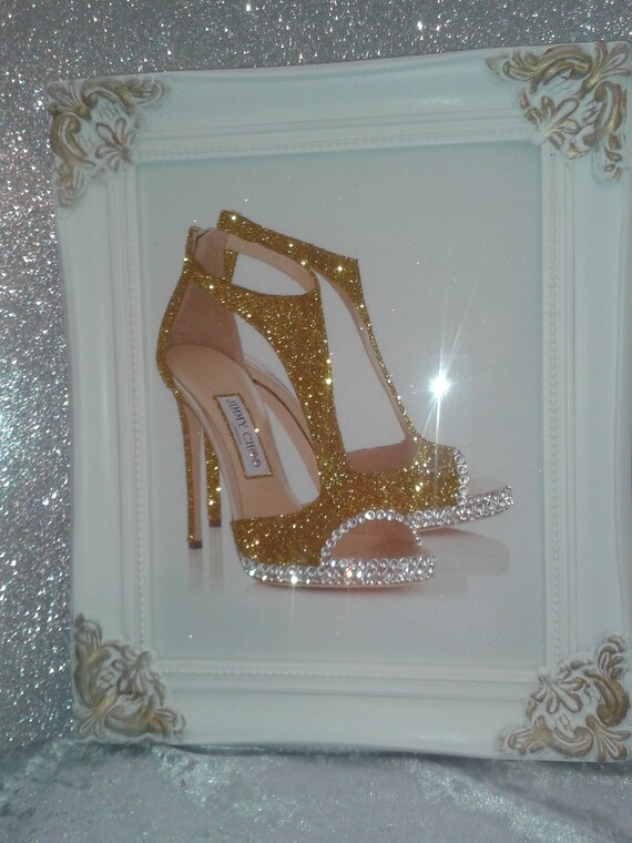 gold glitter canvas shoes