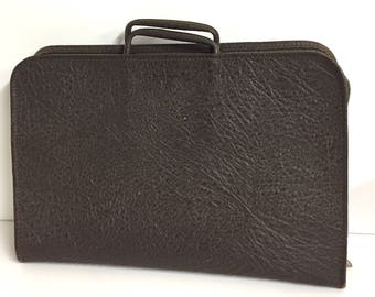 Vintage Briefcase/ Vintage Leatherette Briefcase/ MCM Brief Case/ Retro Briefcase/World Wide Product Briefcase