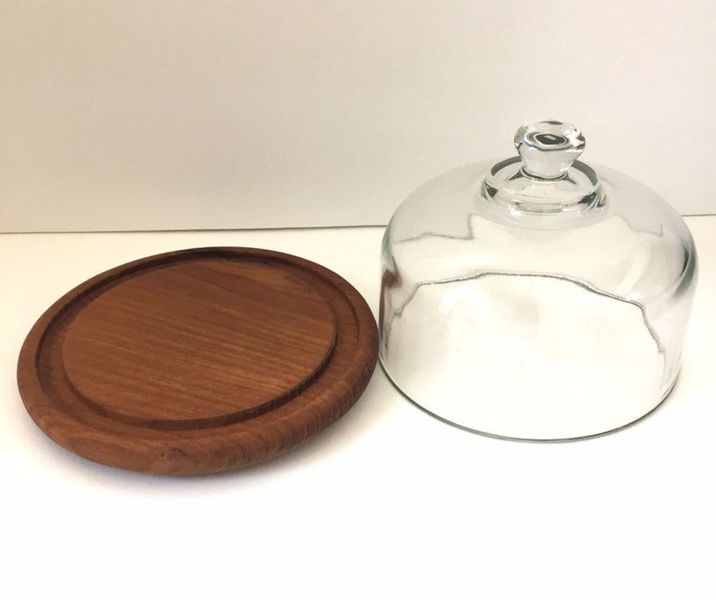Vintage Cheese Tray With Glass Cover/ Vintage Cheese Plate Etsy