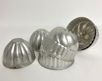 Vintage Aluminum Jello Molds/ Vintage Jello Molds/ Vintage Molds/ Vintage Tins/ Vintage Kitchen/ Vintage Kitchen Decor