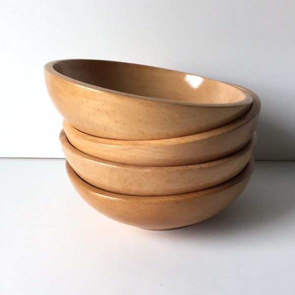 Vintage wooden bowls/Vintage Kitchen/Vintage Decor/ Wooden Bowls/ Made in Japan bowls/ Wood Salad Bowls